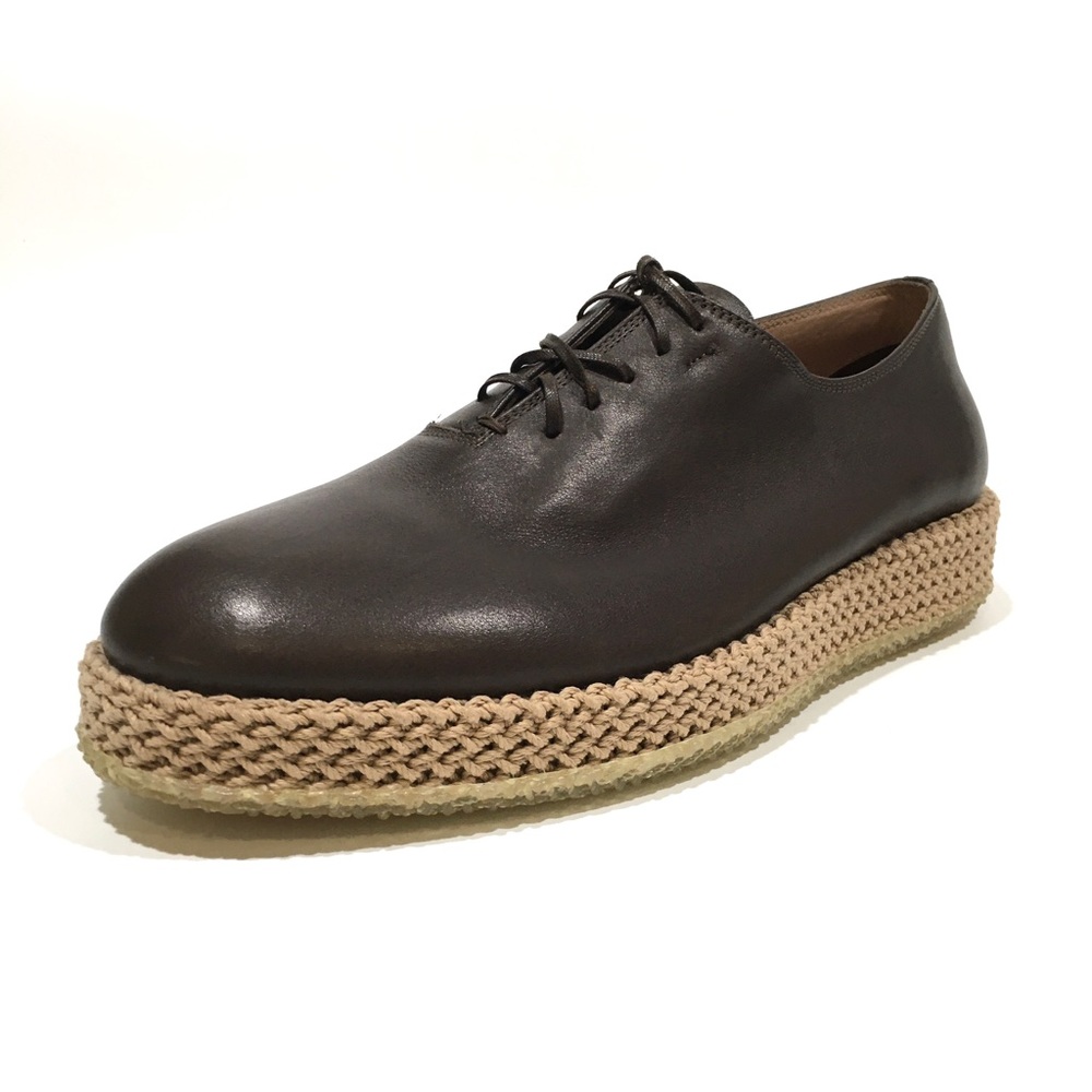 Salvatore Ferragamo Avord Rope Platform Leather Lace-up Loafers -Hickory -US 8